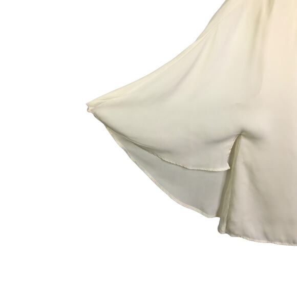 Cupcakes & Cashmere Women's Blouse Cape Sleeves Double V-Neck Cream Top Sz XS - Picture 7 of 10